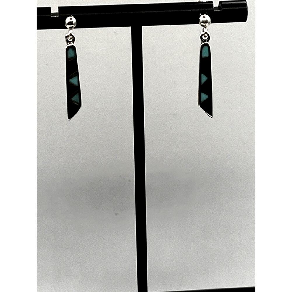 Vintage 925 Sterling Silver Turquoise Dangle Earrings
